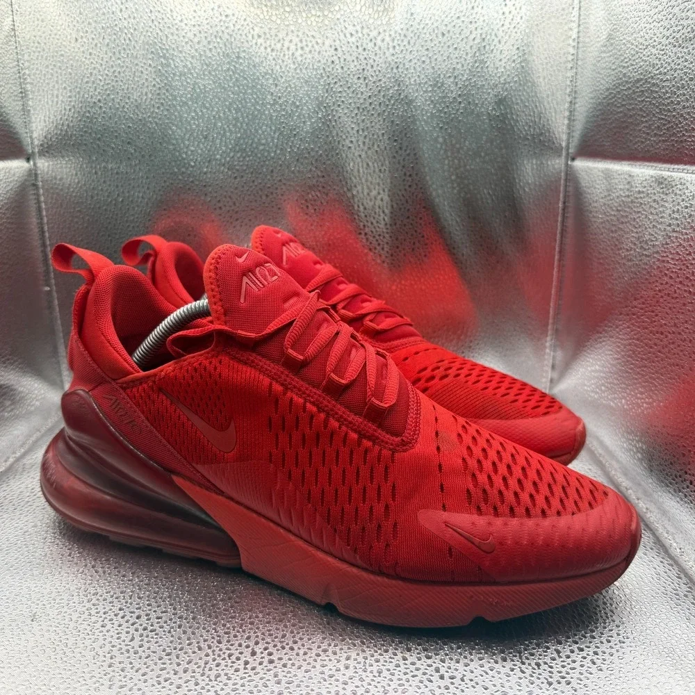 Size 11 Nike Air Max 270 University Red Mens‎ Lace-Up Running Shoes CV7544-600